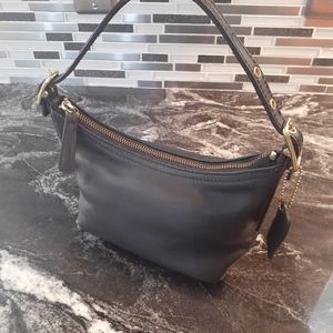 Coach small black leather bag